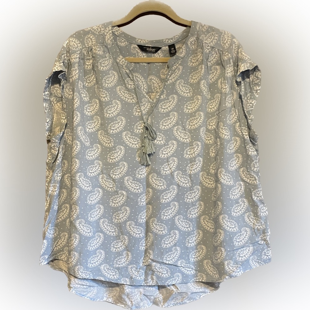 Cap Sleeve Light Blue Top